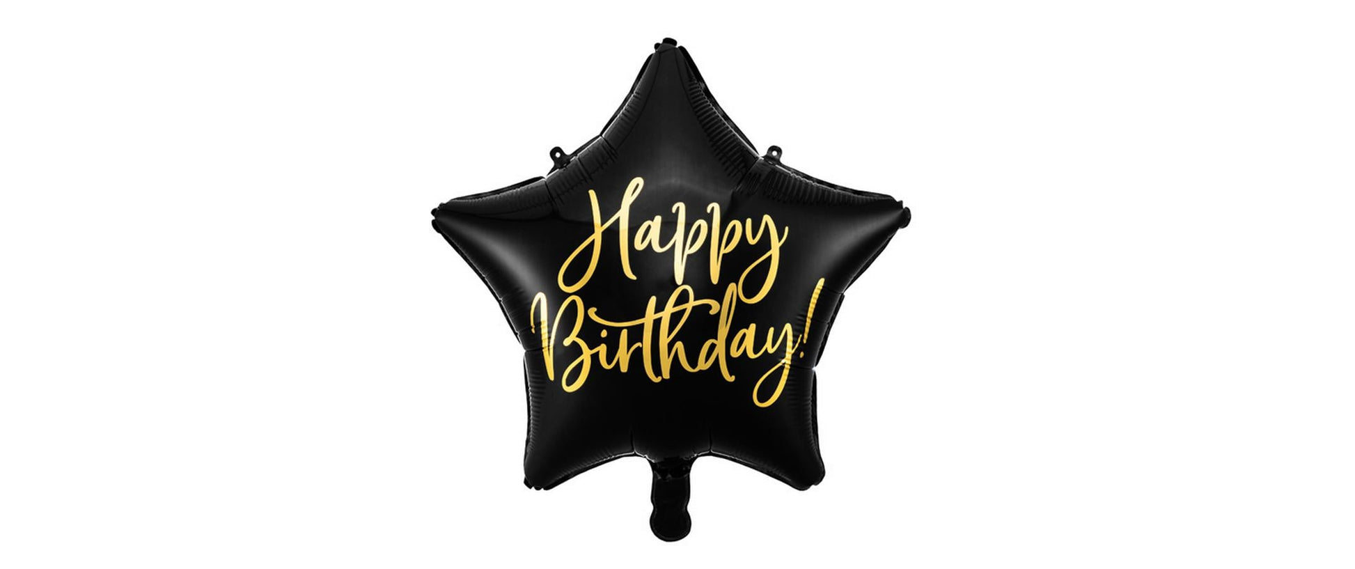 PartyDeco Folienballon Stern – schwarz/gold – Ø 40 cm – Folie – 1 Stk – Auch mit Helium befüllbar
