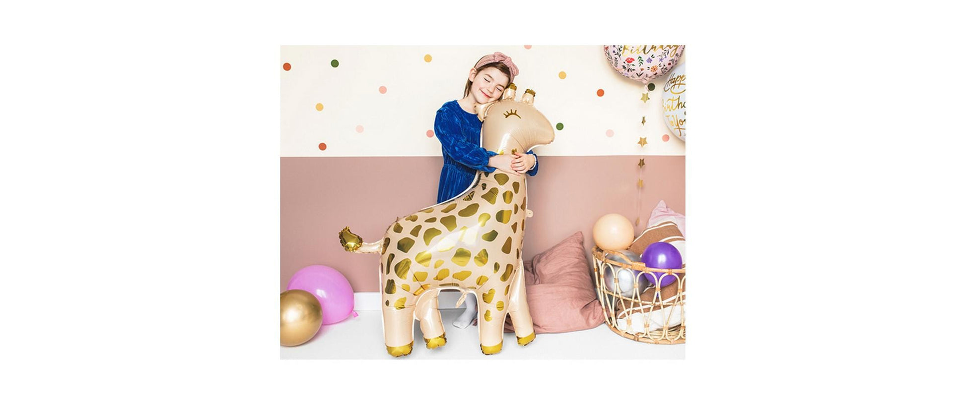 PartyDeco Folienballon Giraffe – Beige/Gold – 100 × 120 cm – 1 Stk