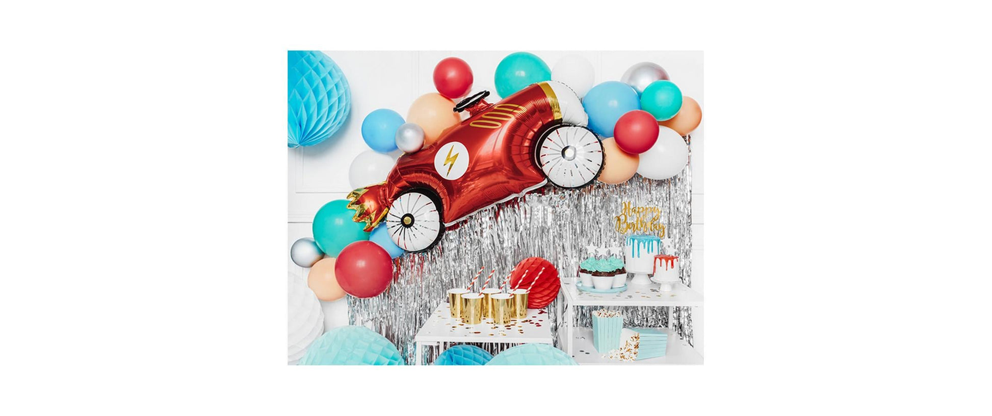 PartyDeco Folienballon Auto – Mehrfarbig – 92 × 45 cm – Folie – 1 Stk