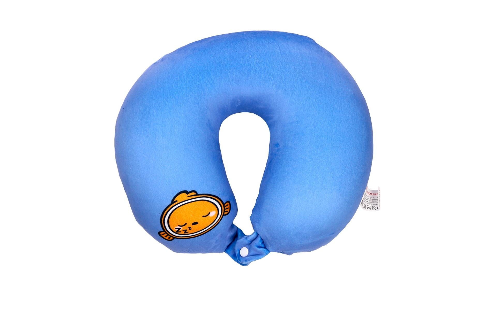 Sombo Reisekissen 2 in 1 – Memory-Schaum-Füllung – für Kinder ab 3 Jahren – mehrfarbig, Plüsch – Clownfisch