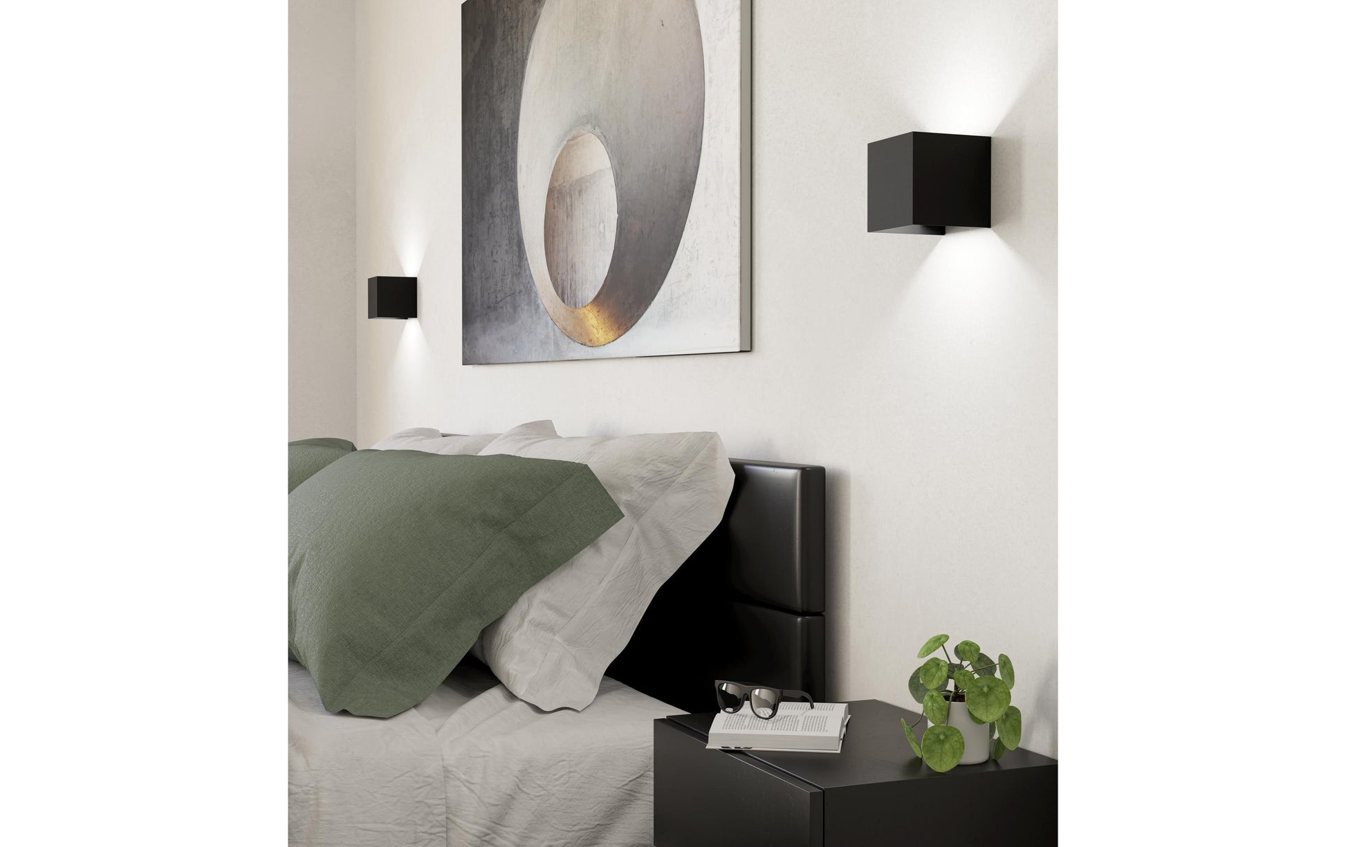 EGLO LED Wand-/Deckenleuchte VALMONTONE – 10 × 10 cm, 400 lm, 2 W, 3000 K, schwarz/transparent