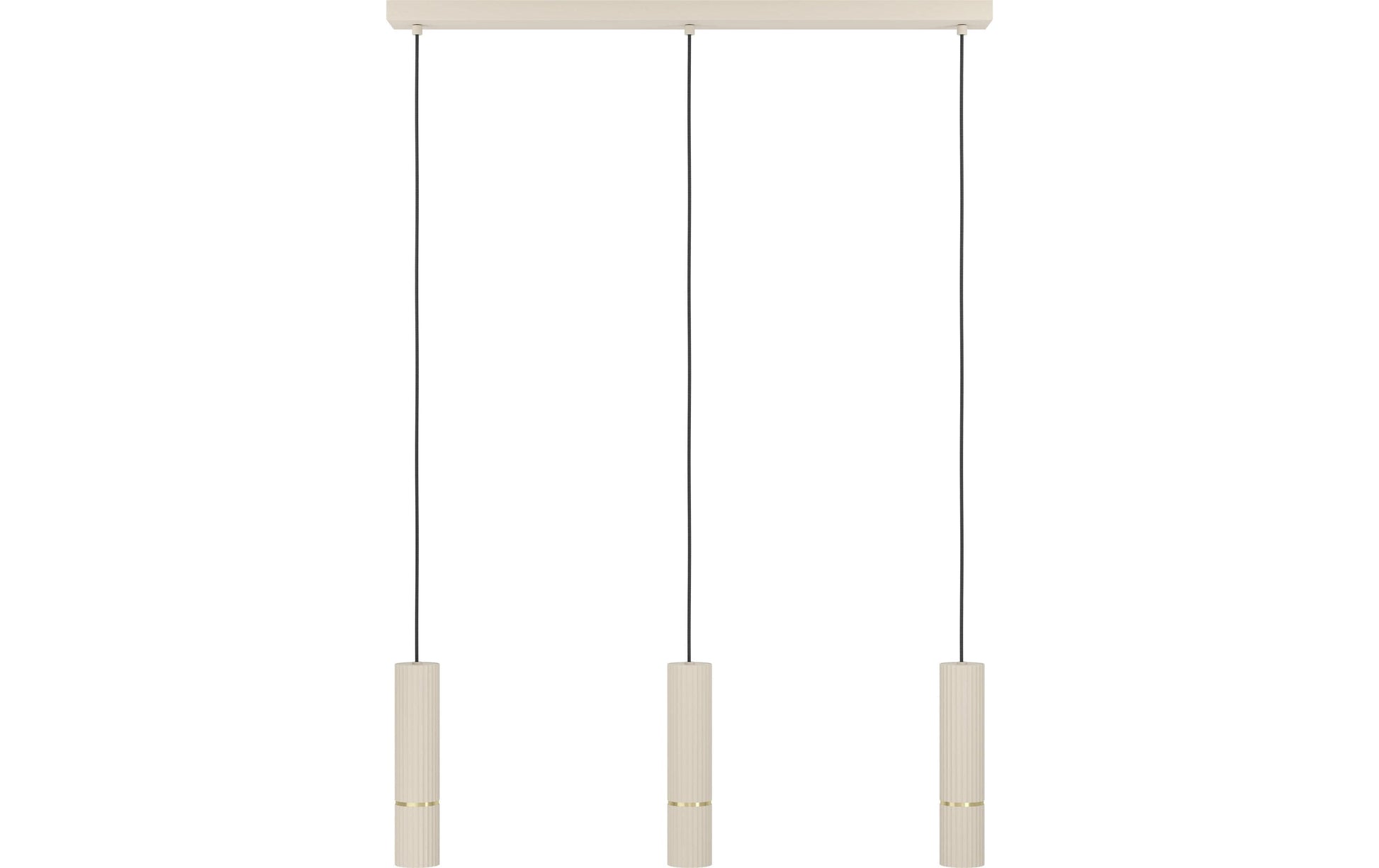 EGLO Pendelleuchte CAMINIA – 77 × 9 × 110 cm, 1035 lm, 14,1 W, 3000 K, beige/ messing, höhenverstellbar