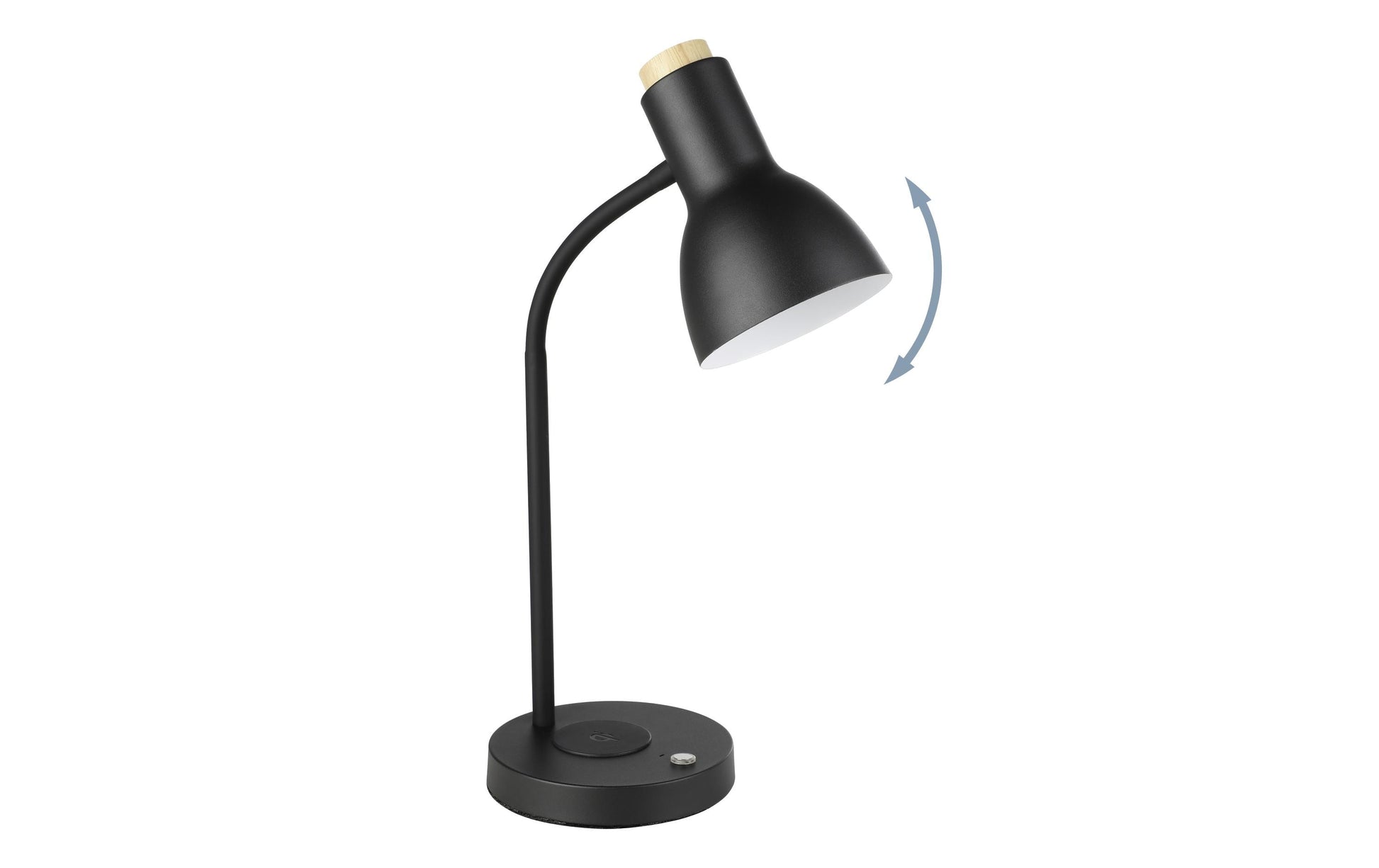 EGLO Tischleuchte VERADAL-QI – 720 lm, 5,5 W, 3000 K, Touch, dimmbar, schwarz, Qi