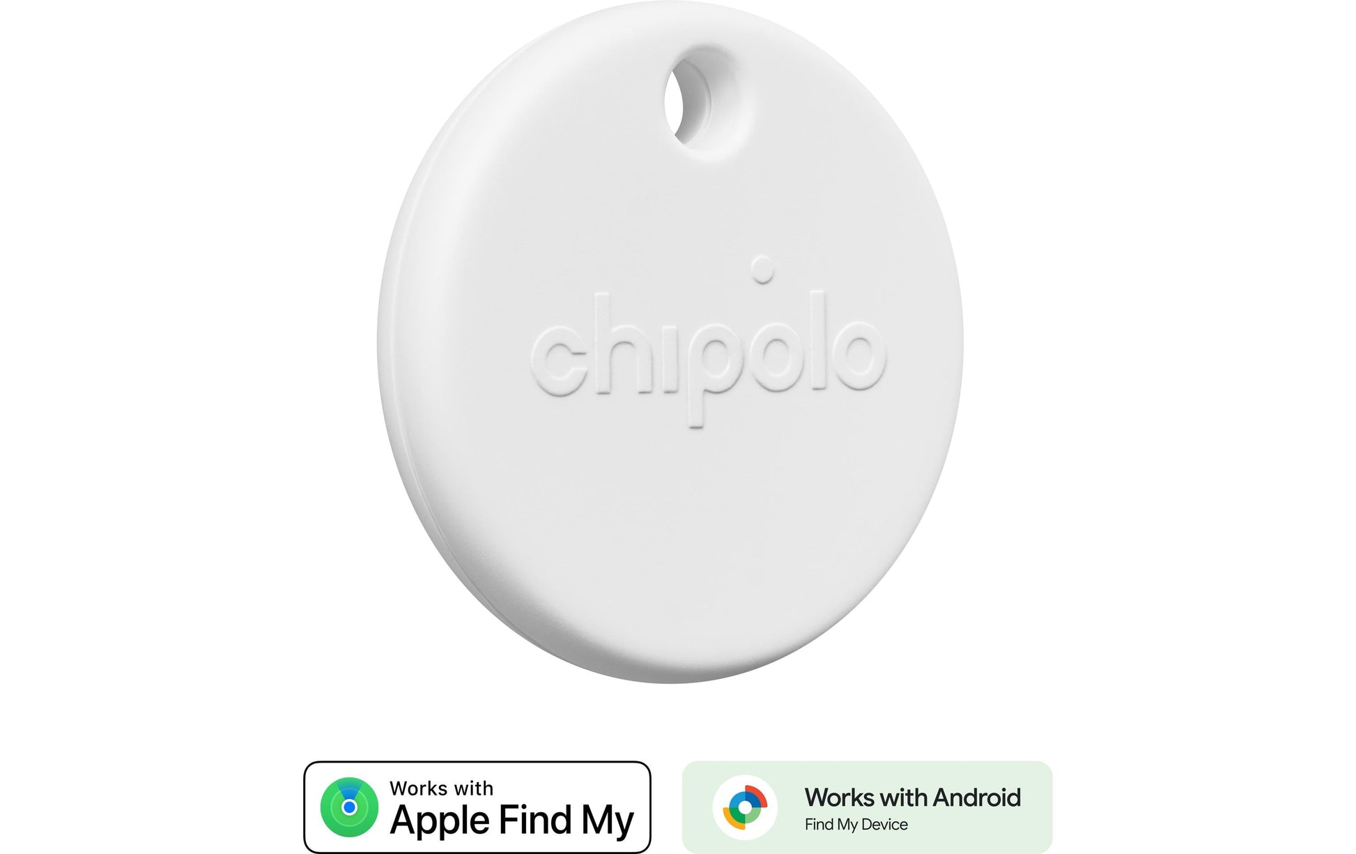 Chipolo POP – Bluetooth-Tracker – für Apple Wo ist? – IP55, 90 m Reichweite – Weiss