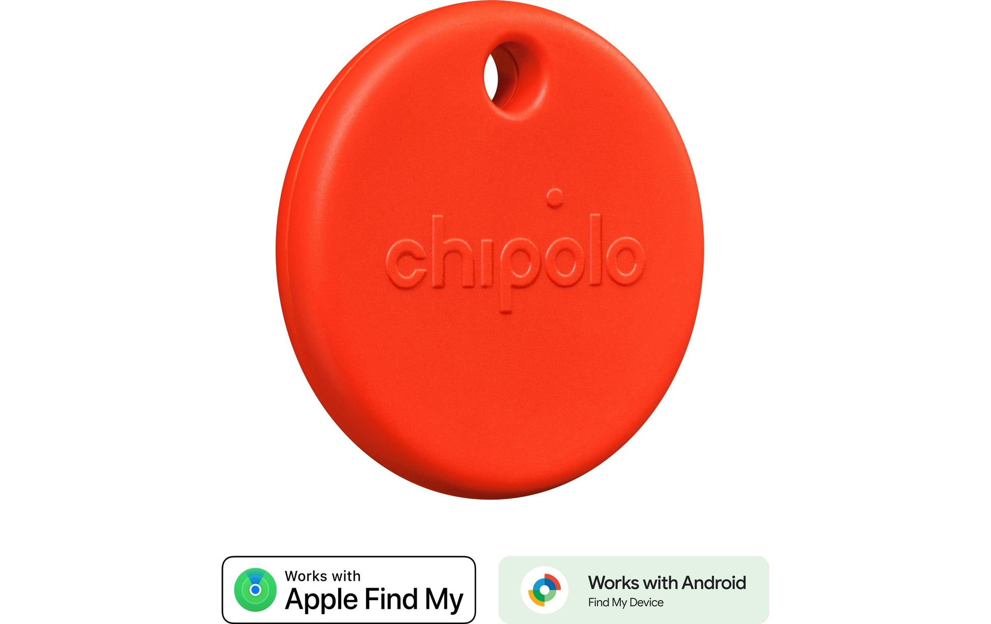 Chipolo POP – Bluetooth-Tracker – für Apple Wo ist?, Android, iOS – IP55, 90 m Reichweite – Rot