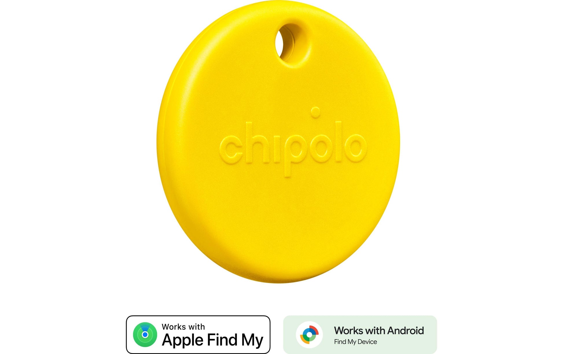 Chipolo POP – Bluetooth-Tracker – für Apple Wo ist? und Android/iOS, IP55, 90 m Reichweite, Gelb