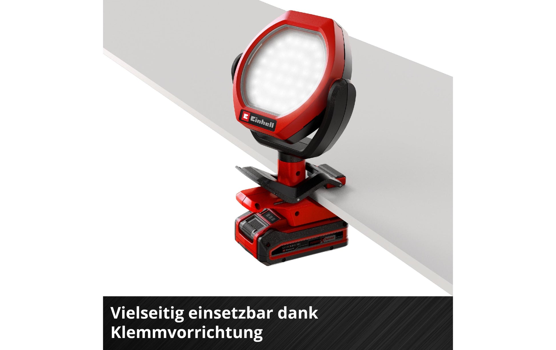 Einhell Akku-Aussenleuchte – 259 cm – 1500 lm – 7000 K – Akkubetrieb – für Power X-Change 18 V, dimmbar – Rot