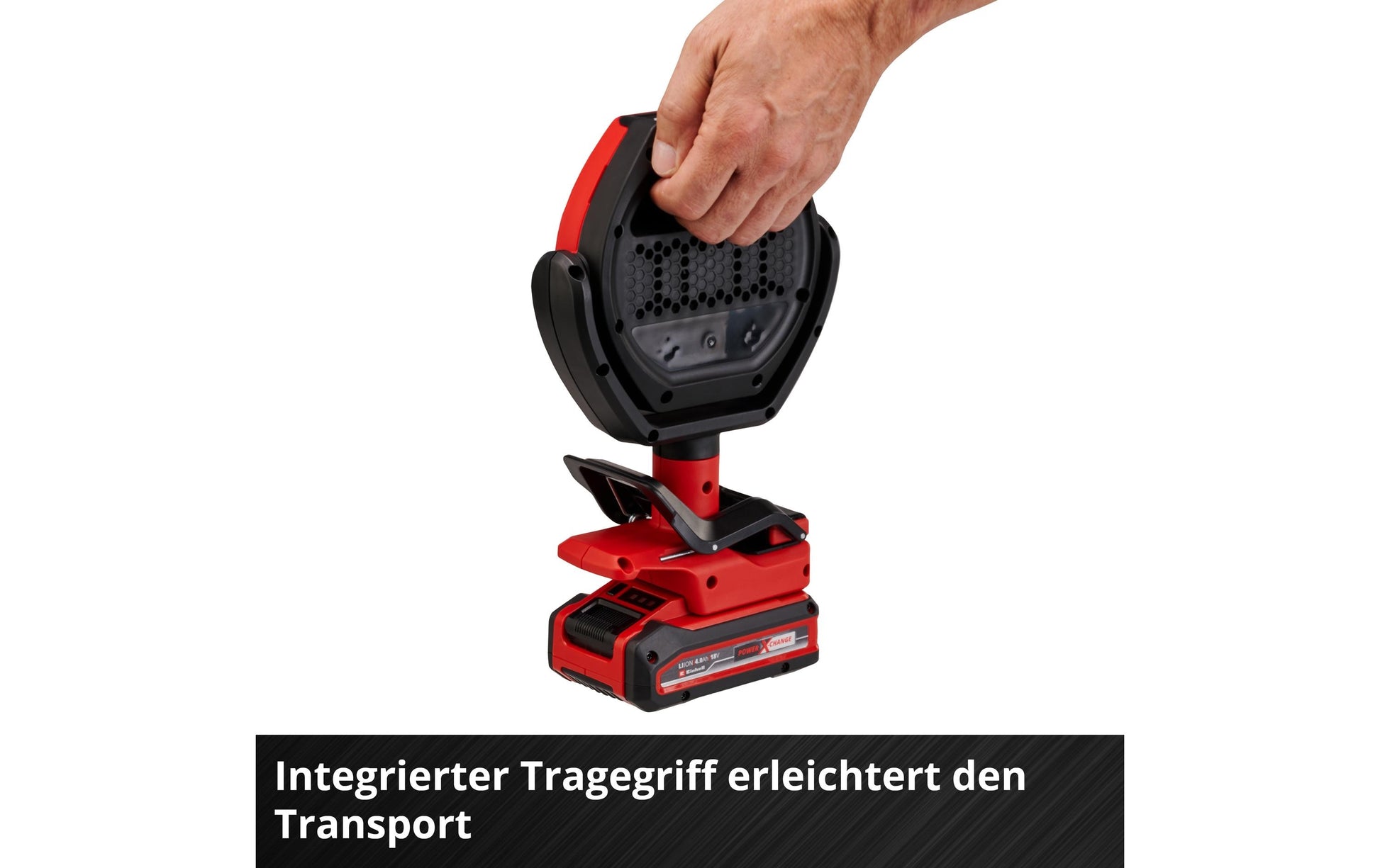 Einhell Akku-Aussenleuchte – 259 cm – 1500 lm – 7000 K – Akkubetrieb – für Power X-Change 18 V, dimmbar – Rot