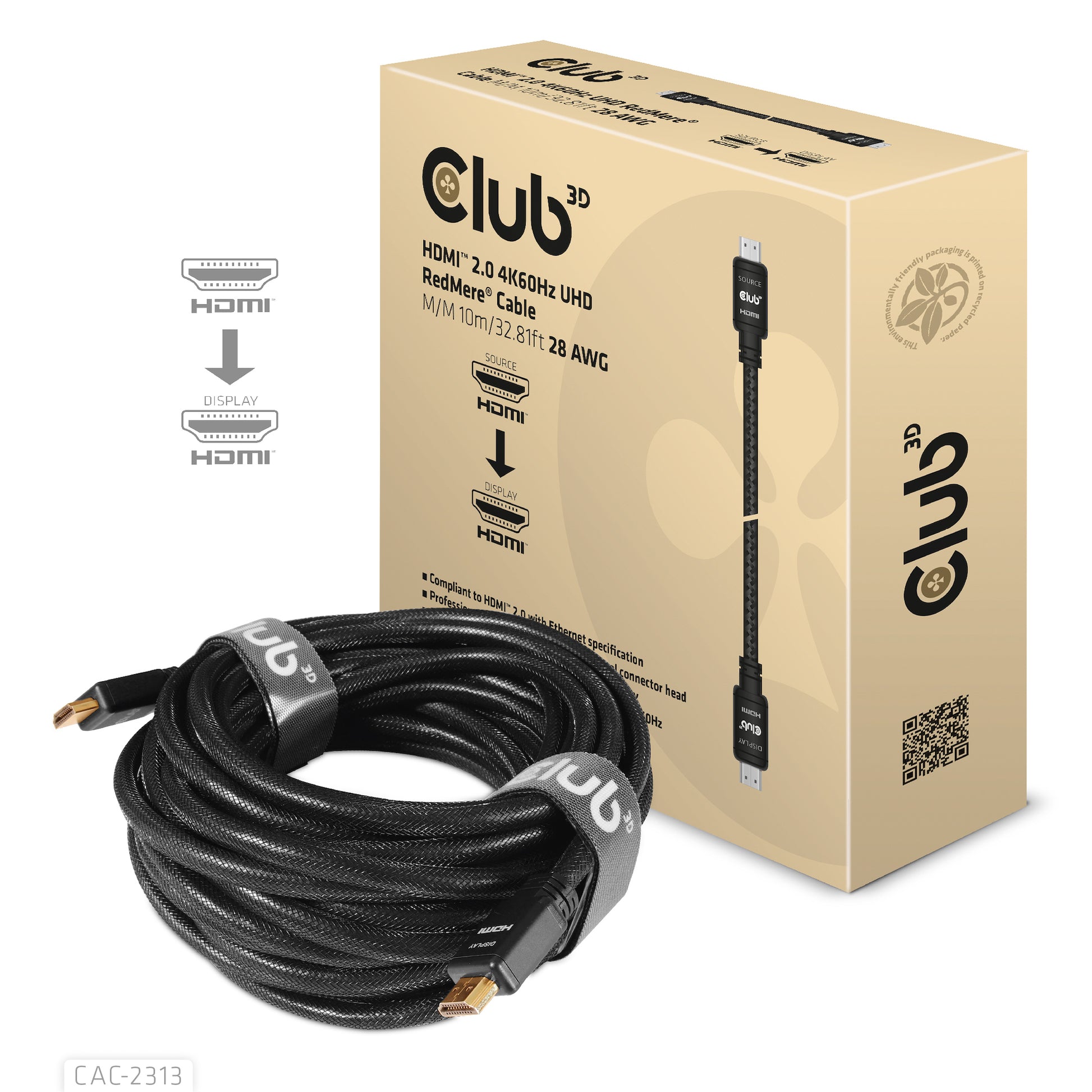 CLUB3D Club 3D HDMI Kabel HDMI 2.0 4K 60 Hz – 10 m – aktiv
