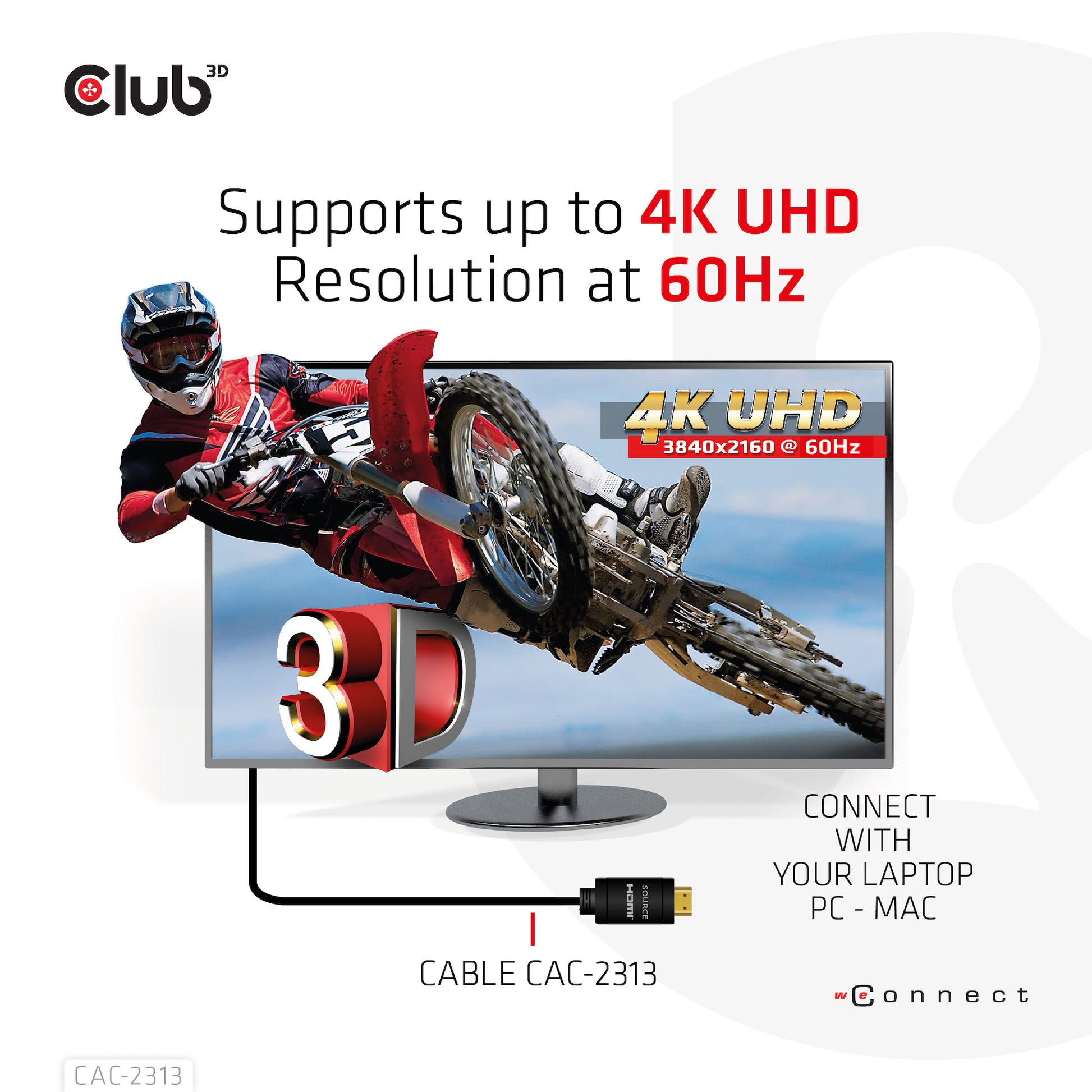 CLUB3D Club 3D HDMI Kabel HDMI 2.0 4K 60 Hz – 10 m – aktiv