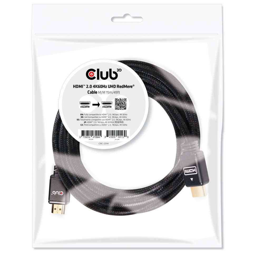 CLUB3D Club 3D HDMI-Kabel, Schwarz, 1 Stück