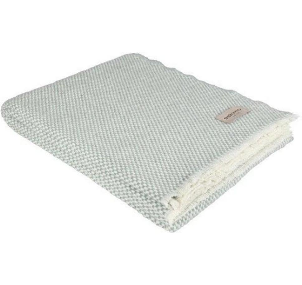 Eskimo Wohndecke Torino – 130 × 180 cm, Wolle-Mix, Salbeigrün