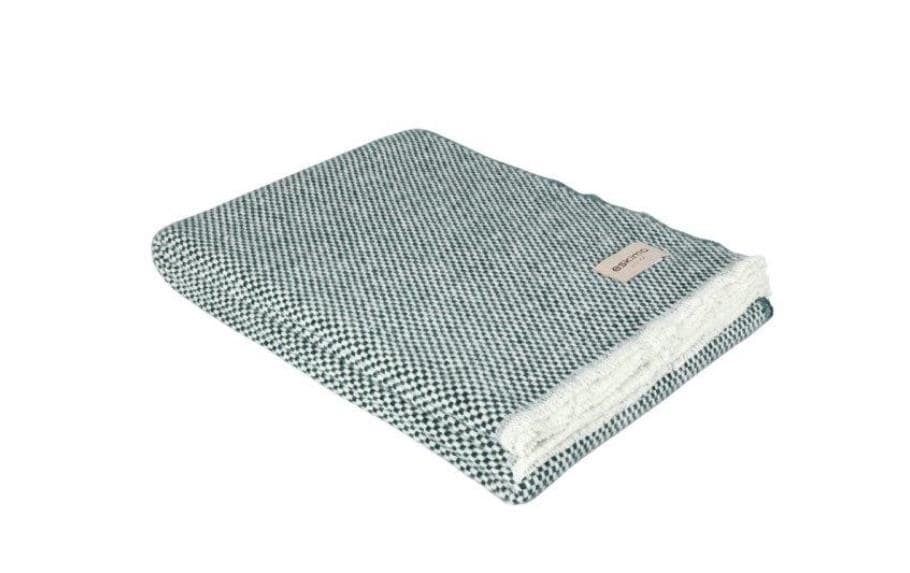 Eskimo Wohndecke Torino – 130 × 180 cm, Wolle-Mix, Dunkelgrün