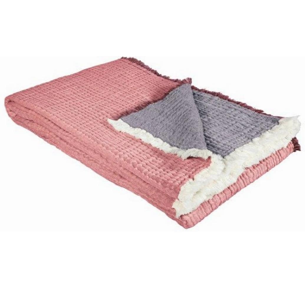 Eskimo Wohndecke Nora – 130 × 200 cm, Bio-Baumwolle, Dunkelviolett