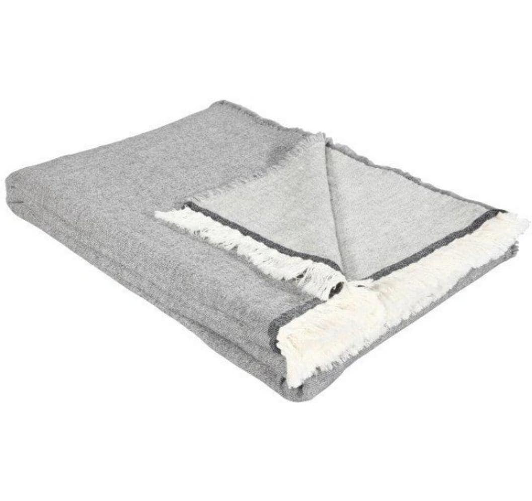 Eskimo Wohndecke – 140 × 200 cm, Wolle-Mix, Grau