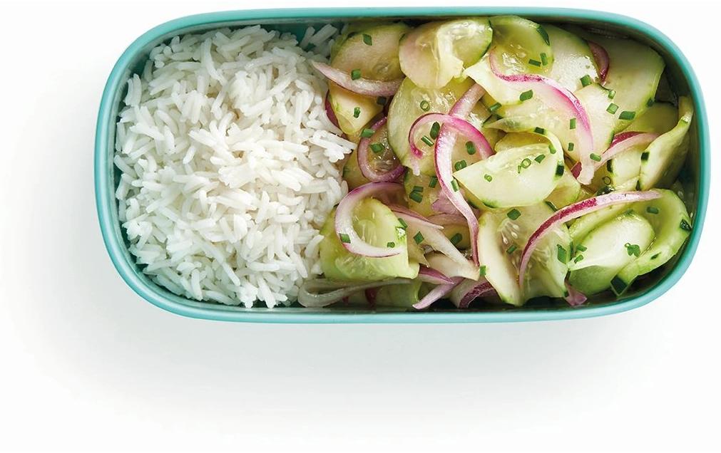 Lékué Lunchbox 500 ml, 10,3 × 19,3 × 6,2 cm, Polypropylen (PP)/Silikon, türkis