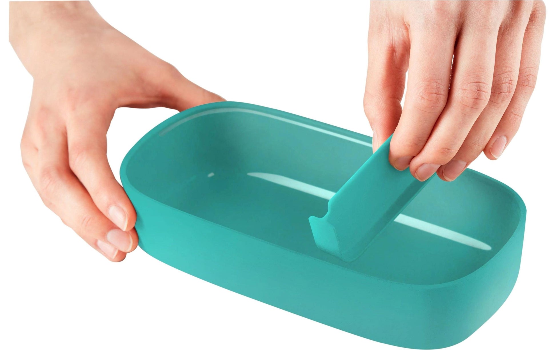 Lékué Lunchbox 500 ml, 10,3 × 19,3 × 6,2 cm, Polypropylen (PP)/Silikon, türkis