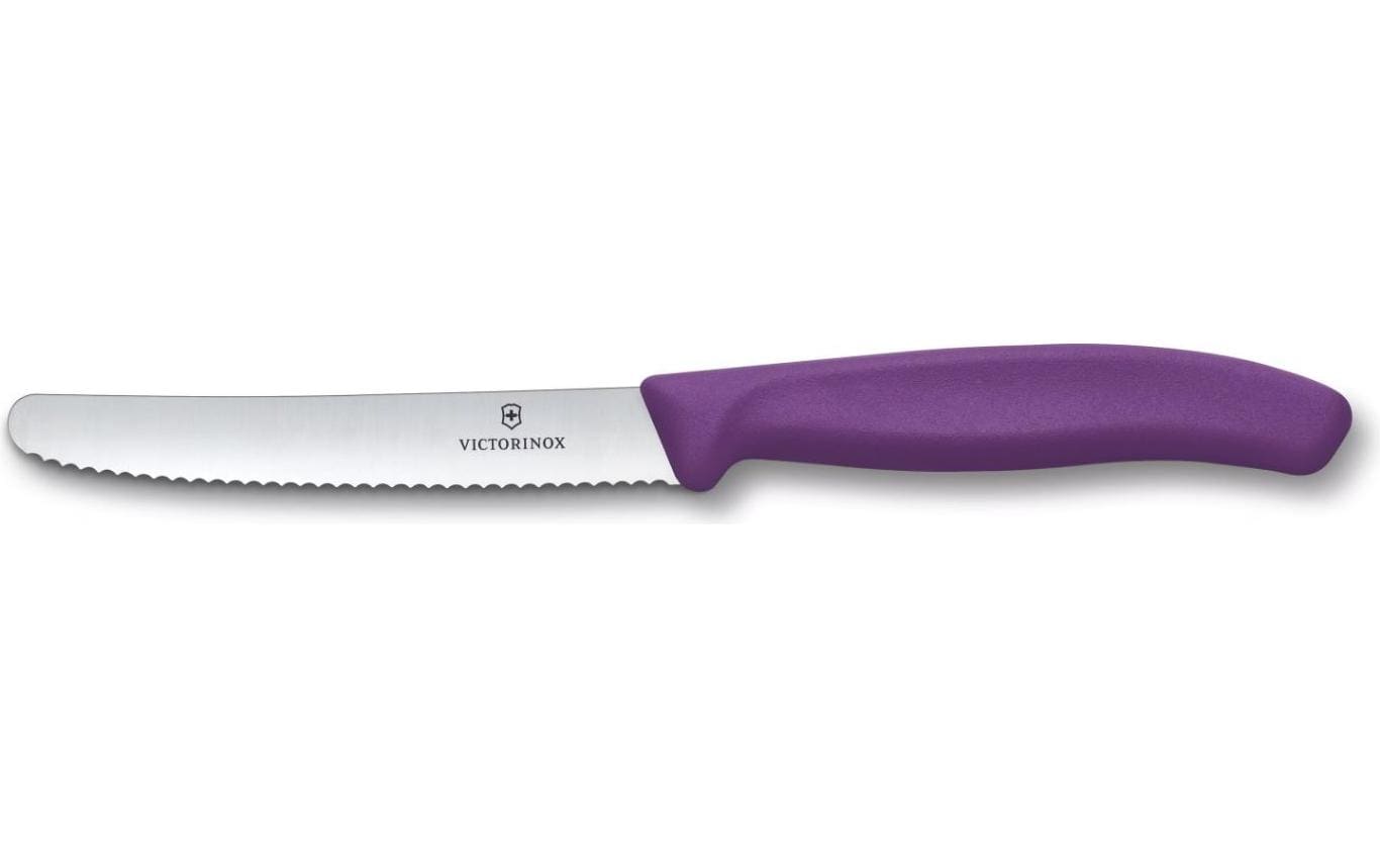 Victorinox Tafelmesser – 11 cm, Wellenschliff, Edelstahl, Griff Polypropylen, Violett, spülmaschinenfest