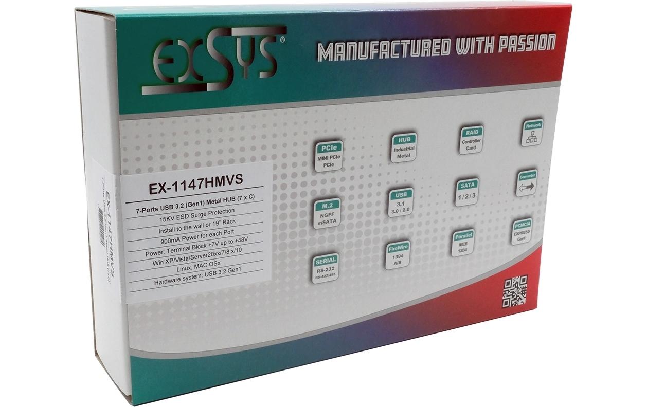 EXSYS EX-1147HMVS USB-Hub – 7× USB-C, 5 Gbit/s