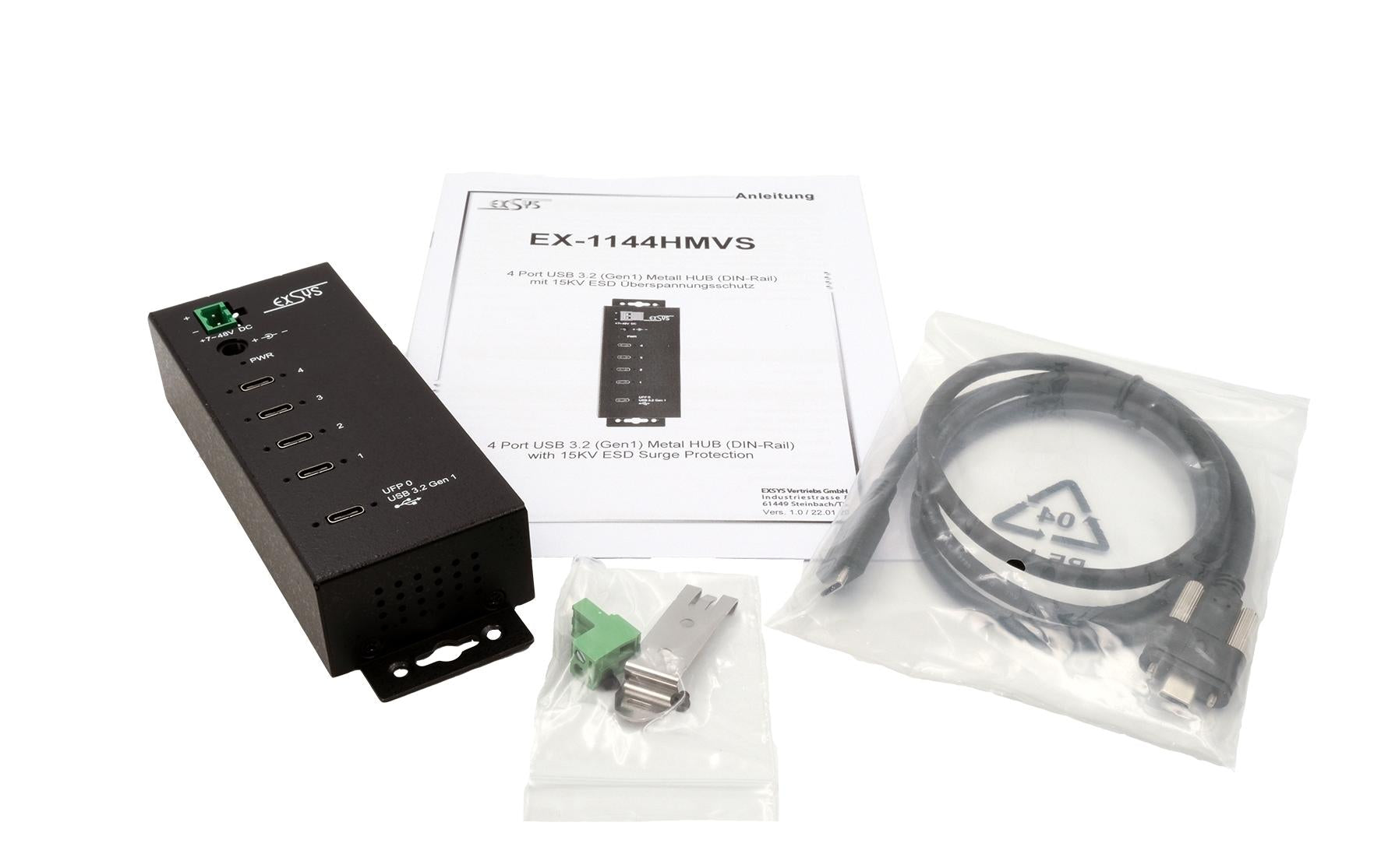 EXSYS EX-1144HMVS USB-Hub – USB-C, 4 Ports