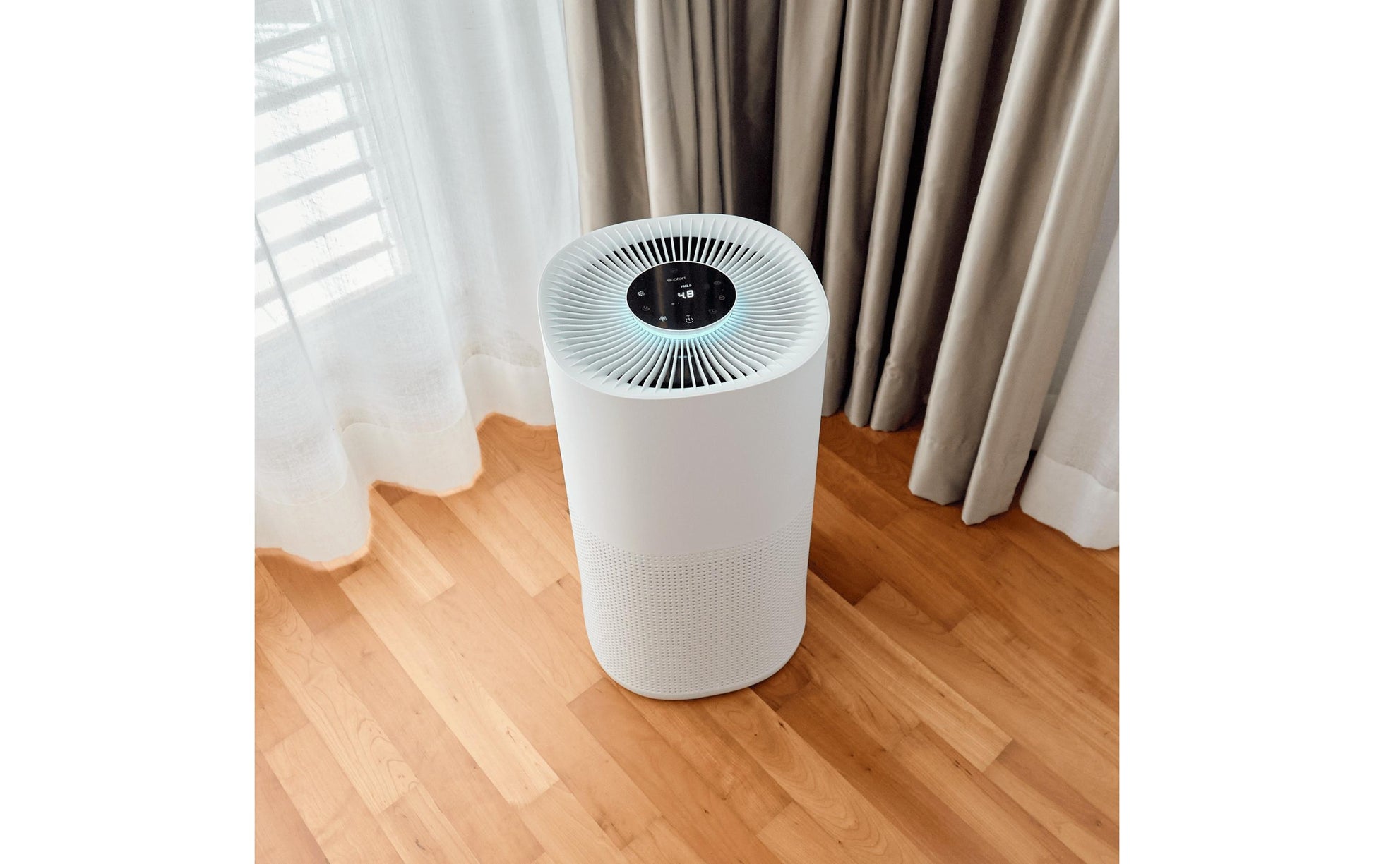 Ecofort Luftreiniger ecoQ CleanAir 600+ – CADR 680 m³/h, bis 130 m², HEPA 13, WLAN, App-Steuerung, 56 dB