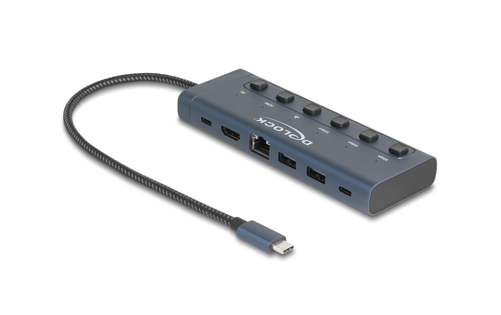 DeLOCK 92000 Dockingstation – USB-C, 1× HDMI, 2× USB-A, 90 W PD, GbE, für Windows/Mac/Linux