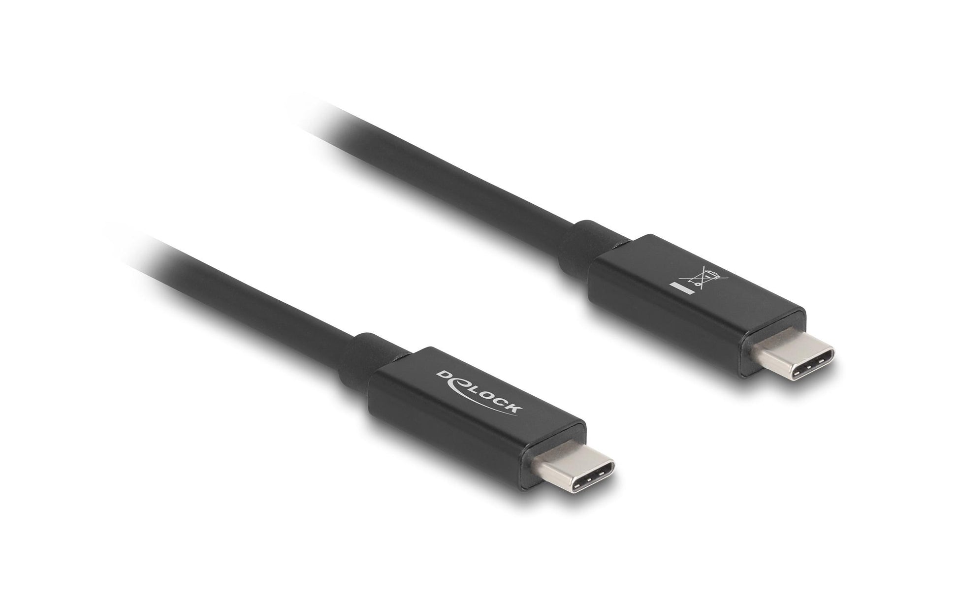 DeLOCK Thunderbolt 4 (USB-C) Kabel – 40 Gbit/s – 1 m – PD 240 W – 16K/60 – TPE-Mantel, E-Marker – Schwarz