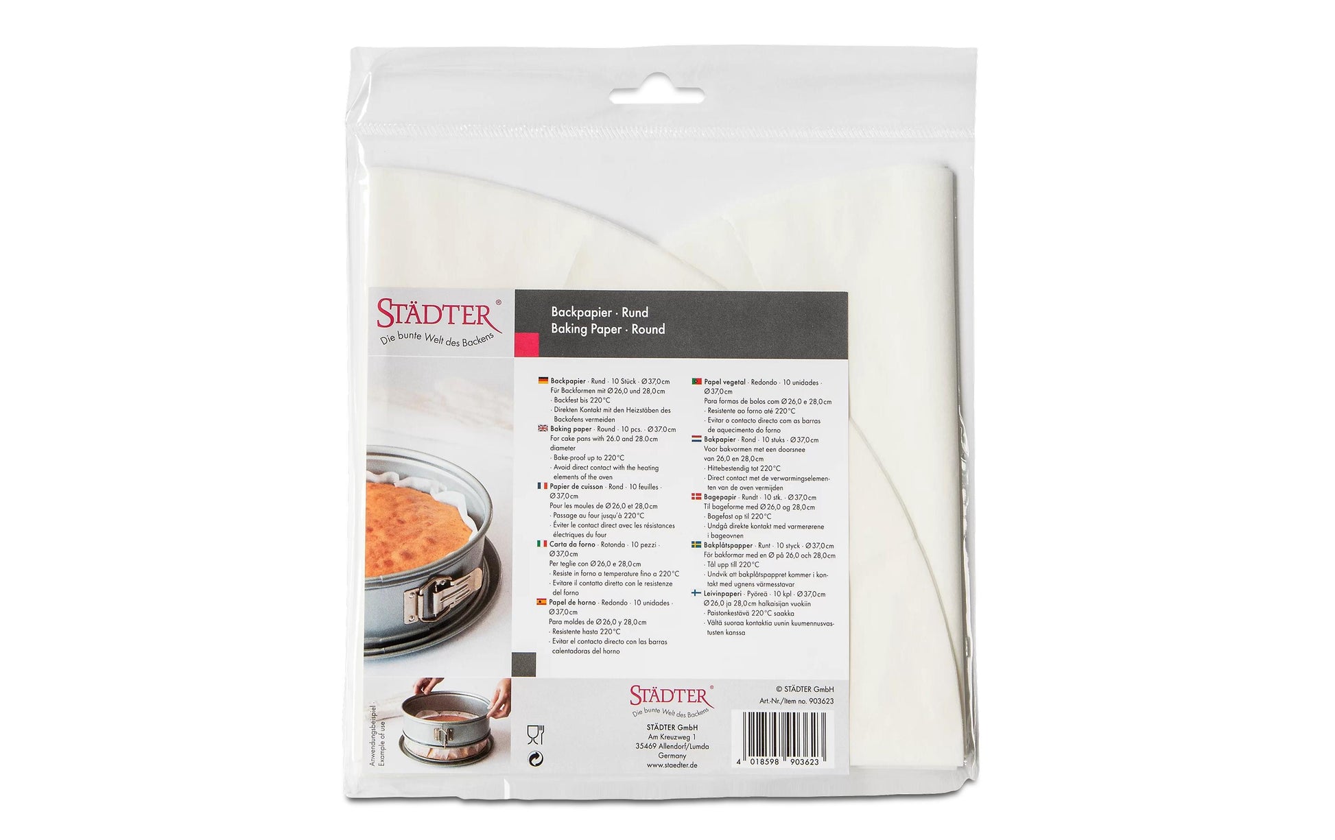 Städter Backpapier Ø 37 cm, 10 Stk., weiss