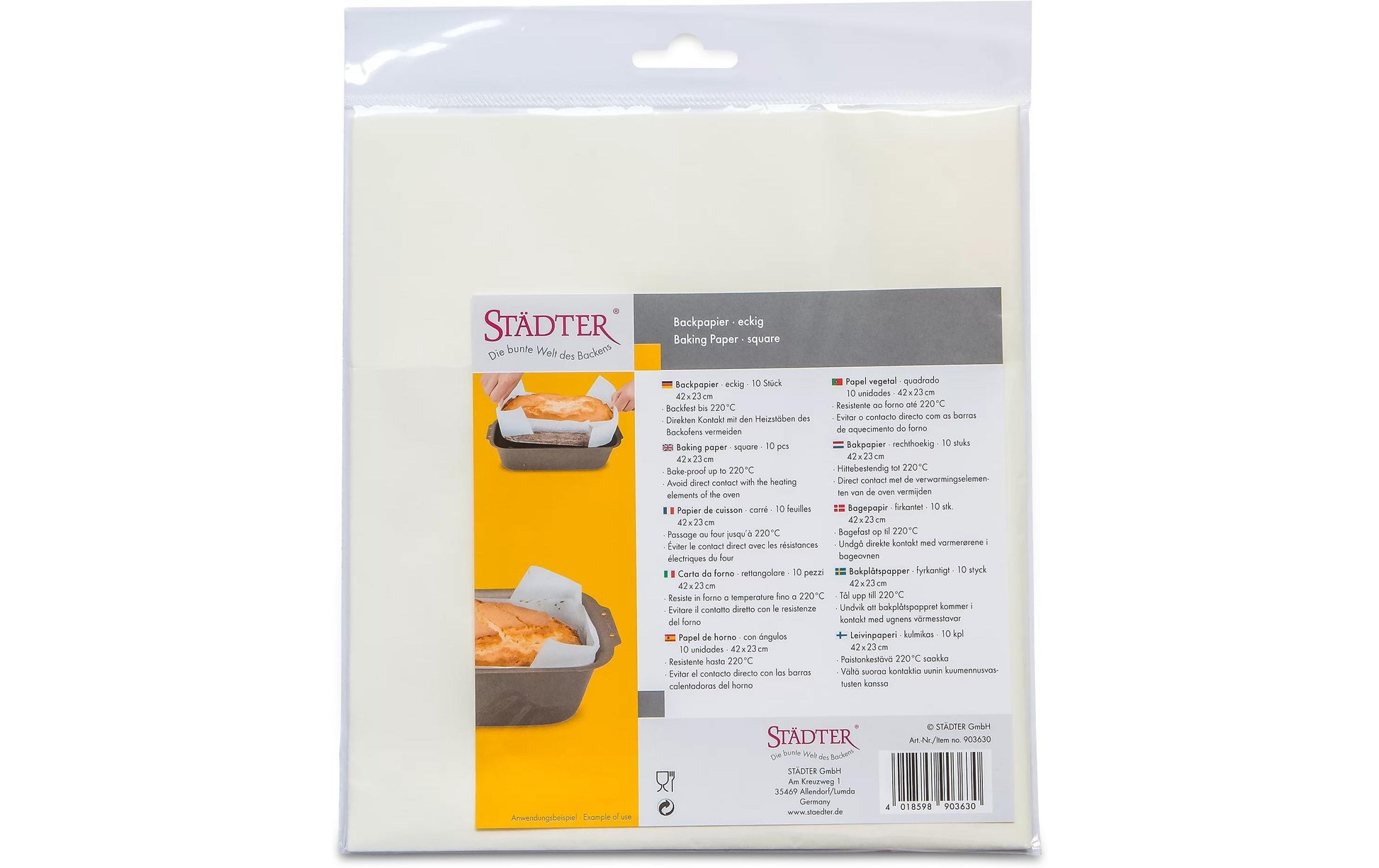 Städter Backpapier 42 × 23 cm, 10 Stk.