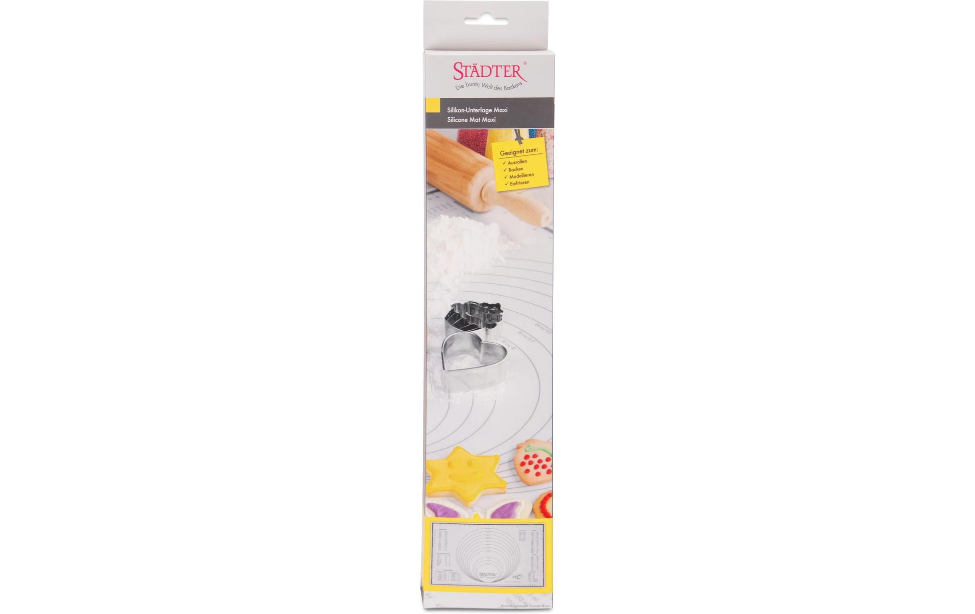 Städter Maxi Backmatte 60 × 40 cm, Silikon, Weiss