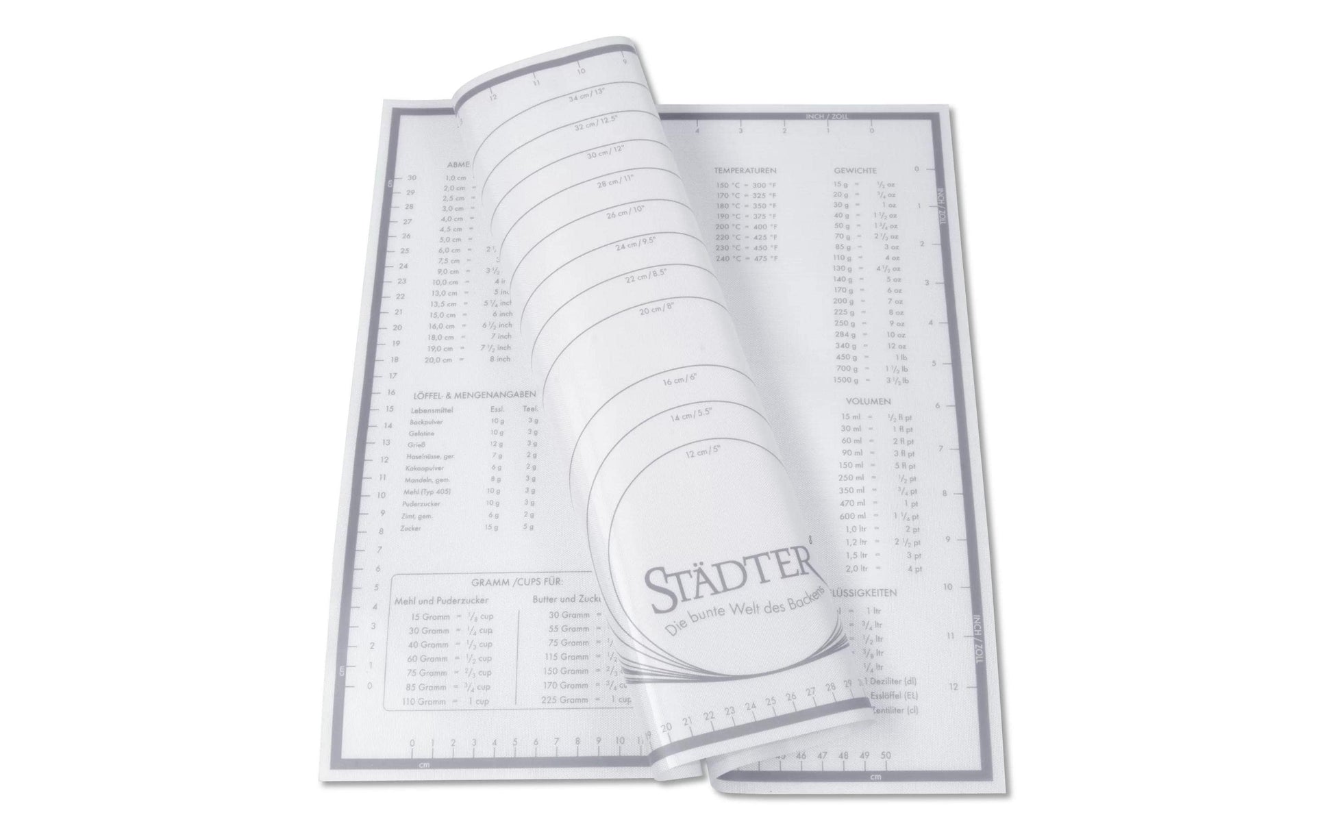 Städter Maxi Backmatte 60 × 40 cm, Silikon, Weiss