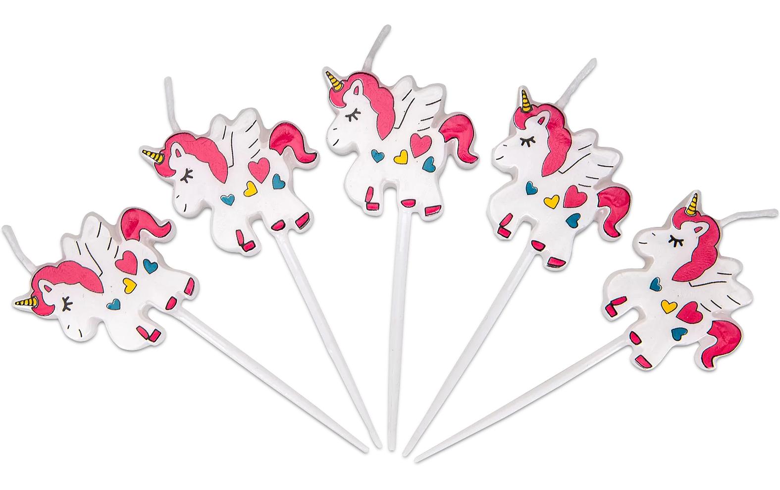 Städter Geburtstagskerzen Einhorn – mehrfarbig – 30 × 75 mm – 5 Stk
