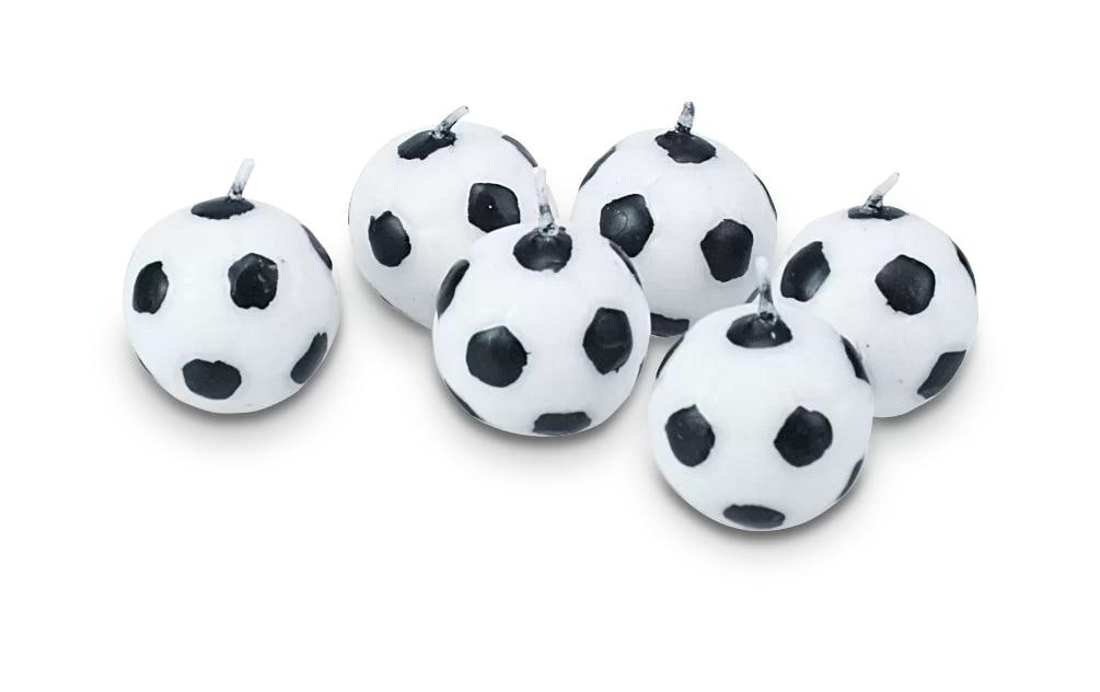 Städter Geburtstagskerzen Fussball – Schwarz/Weiss – 25 × 25 mm – 6 Stk