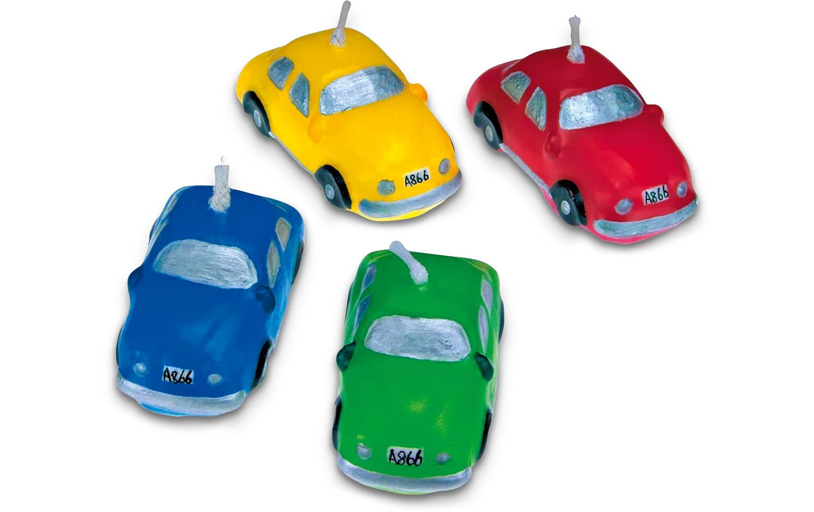 Städter Geburtstagskerzen Autos – mehrfarbig – 5 cm – 4 Stk