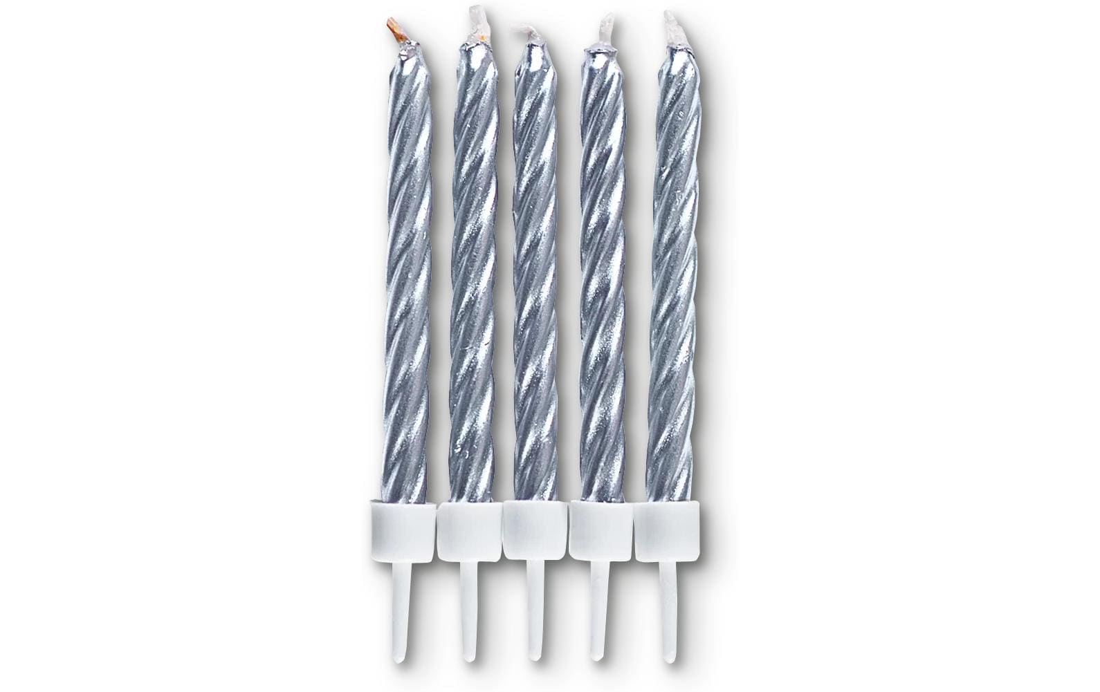 Städter Geburtstagskerzen – Silber – 7,5 cm – 10 Stk
