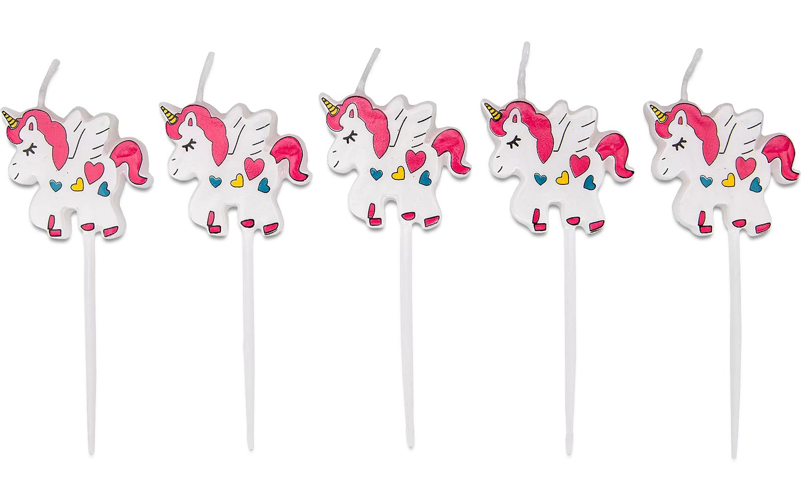 Städter Geburtstagskerzen Einhorn – mehrfarbig – 30 × 75 mm – 5 Stk