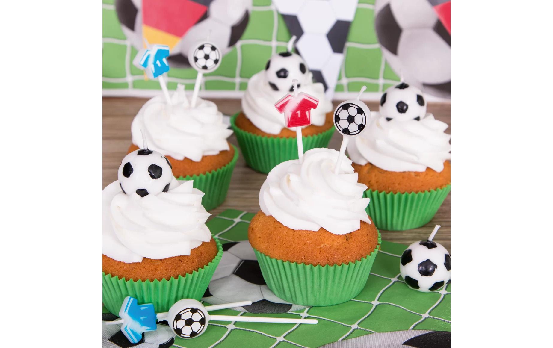 Städter Geburtstagskerzen Fussball – Schwarz/Weiss – 25 × 25 mm – 6 Stk