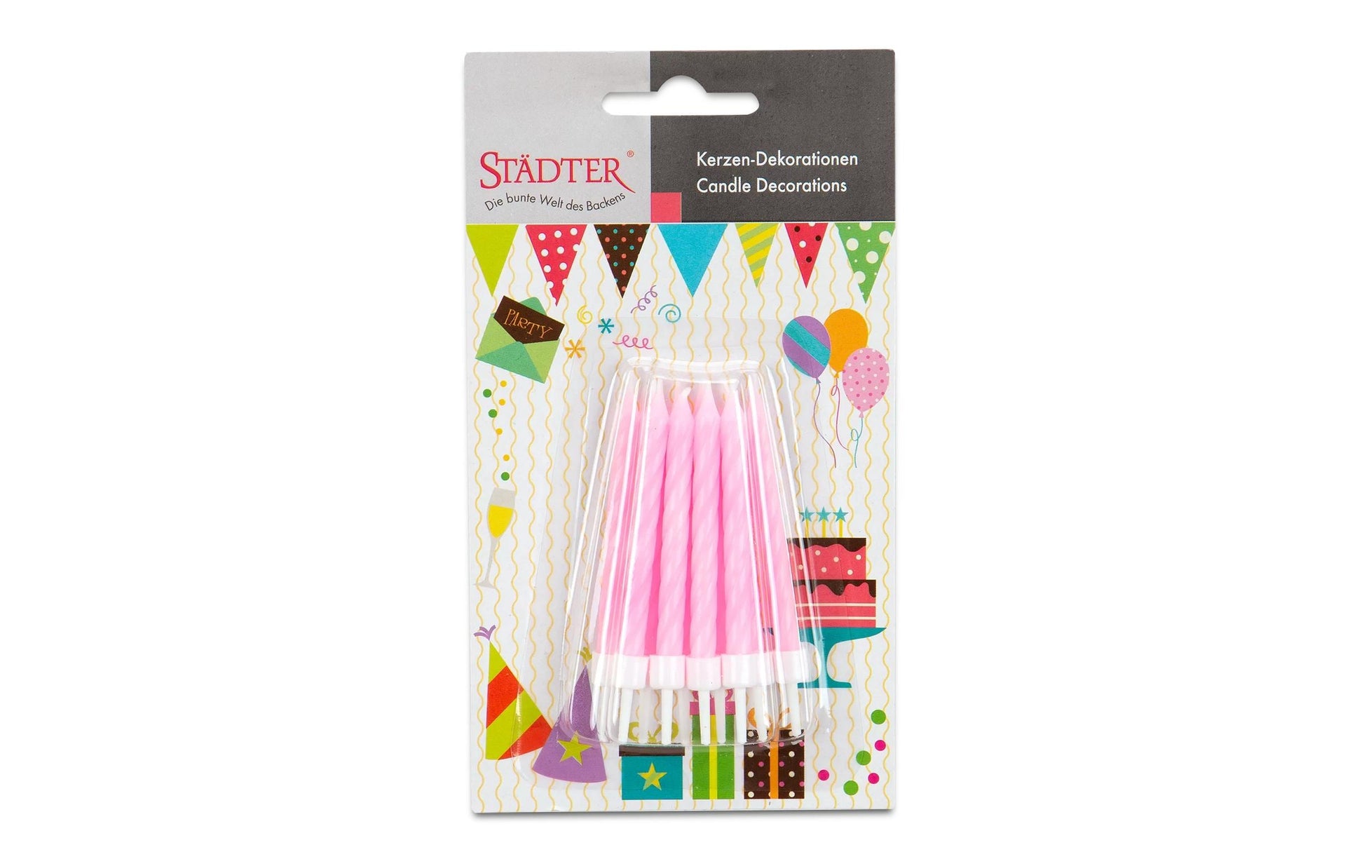 Städter Geburtstagskerzen – Hellrosa – 7,5 cm – 10 Stk