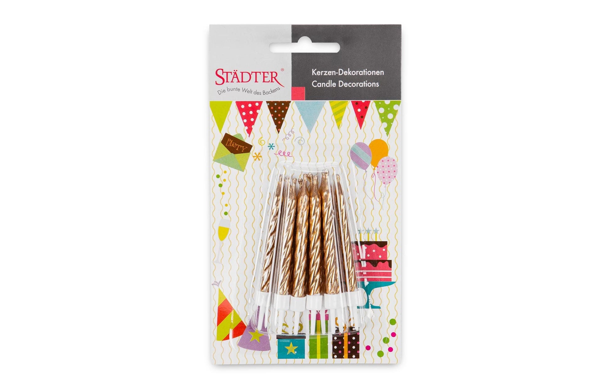 Städter Geburtstagskerzen – Gold – 7,5 cm – 10 Stk
