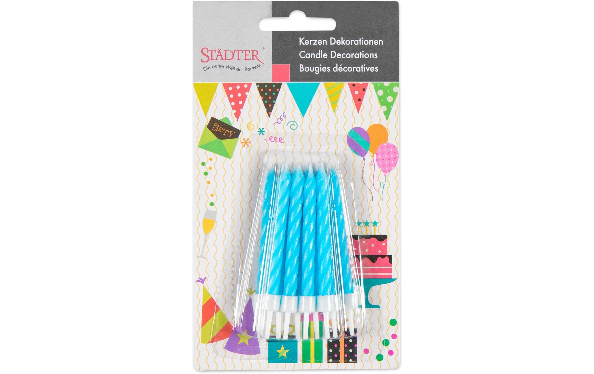 Städter Geburtstagskerzen – Hellblau – 7,5 cm – 10 Stk