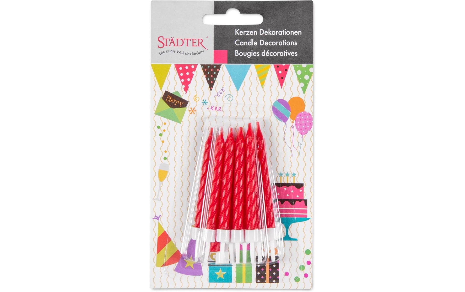 Städter Geburtstagskerzen – Rot – 7,5 cm – 10 Stk