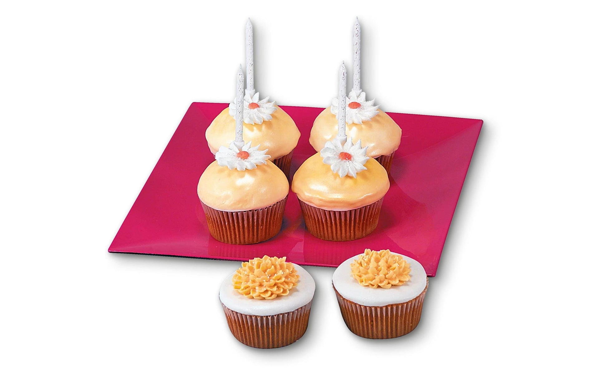 Städter Geburtstagskerzen – Weiss Glitzer – 7,5 cm – 10 Stk – mit Halter