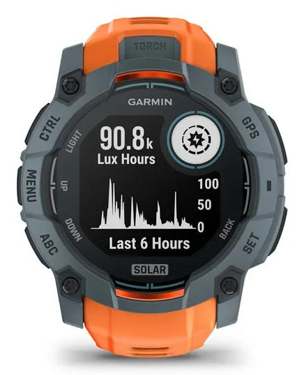 Garmin Instinct 3 Solar – GPS-Smartwatch – 50 mm, GPS, NFC, Orange, Sportarmband