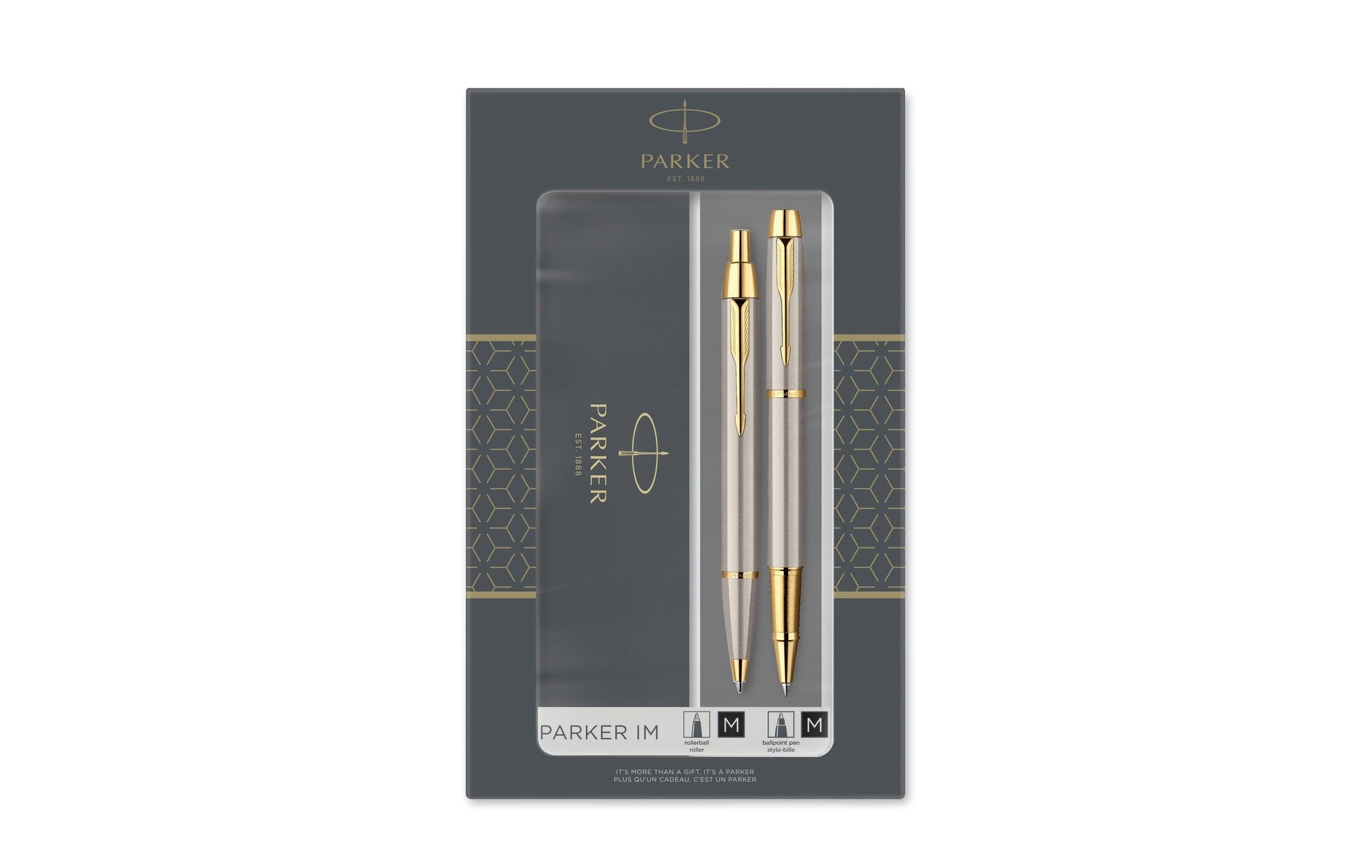 Parker IM Brushed Metal G.C. – Tintenroller-Set, Schwarz