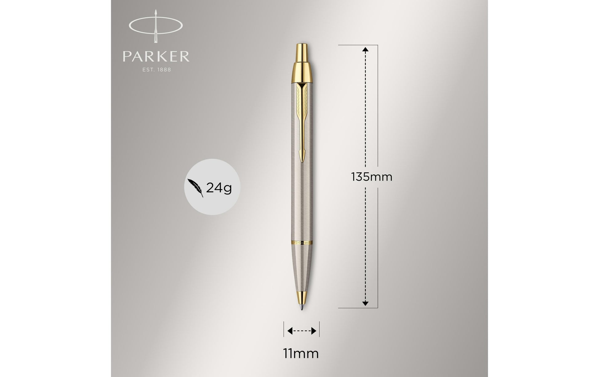 Parker IM Brushed Metal G.C. – Tintenroller-Set, Schwarz