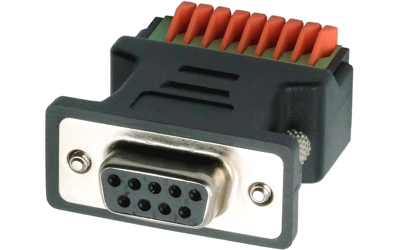 EXSYS EX-49111 Adapter DB9 zu Terminalblock – RS-232, 9-polig – Schwarz