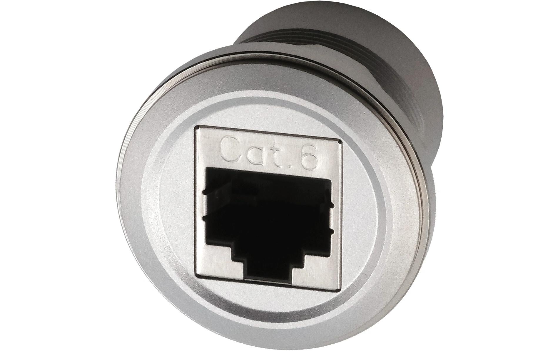 EXSYS EX-49196 RJ-45-Kupplung – Cat6, Metall, Flach, Silber, 1 Stück