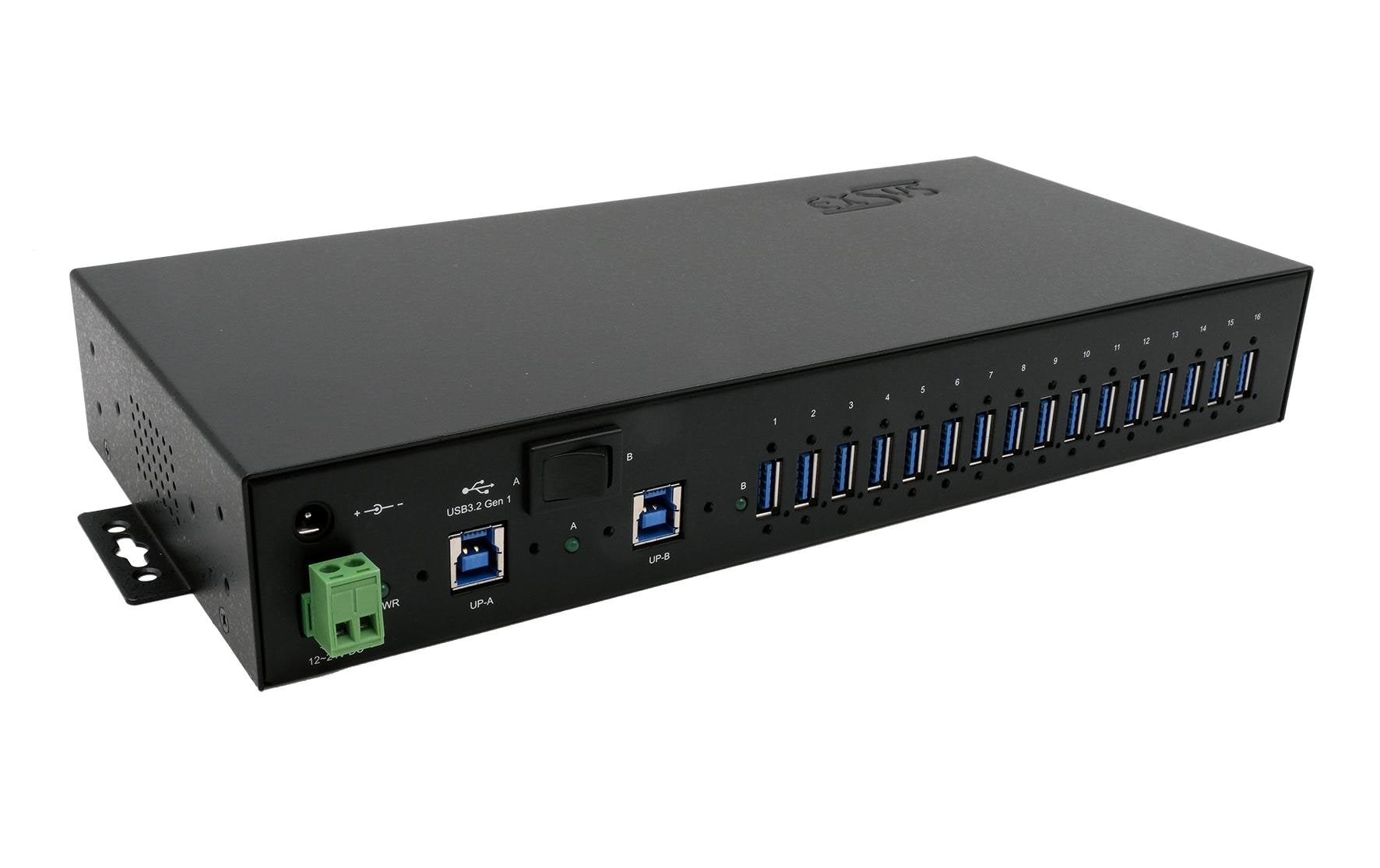 EXSYS EX-1116HMVS-PWR USB-Hub – USB-B, 16× USB-A