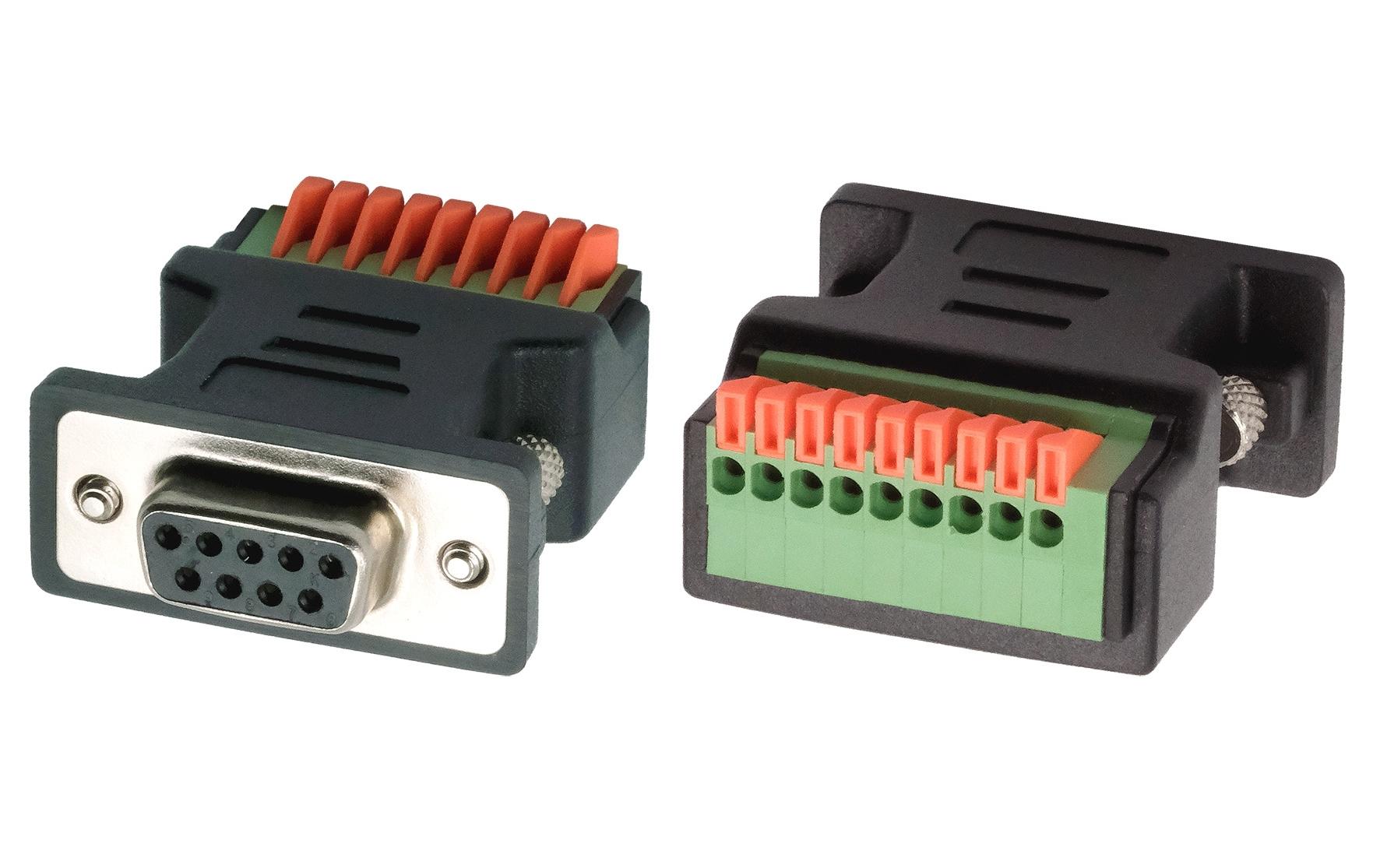 EXSYS EX-49111 Adapter DB9 zu Terminalblock – RS-232, 9-polig – Schwarz