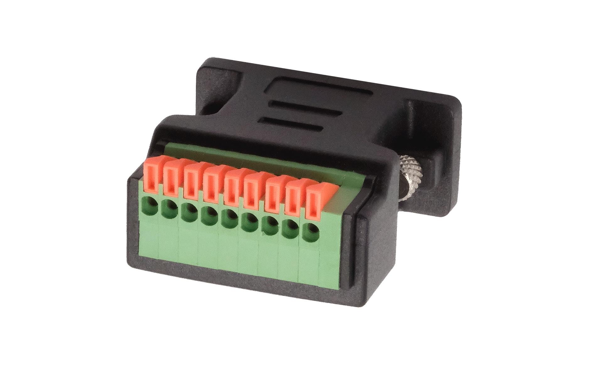 EXSYS EX-49111 Adapter DB9 zu Terminalblock – RS-232, 9-polig – Schwarz
